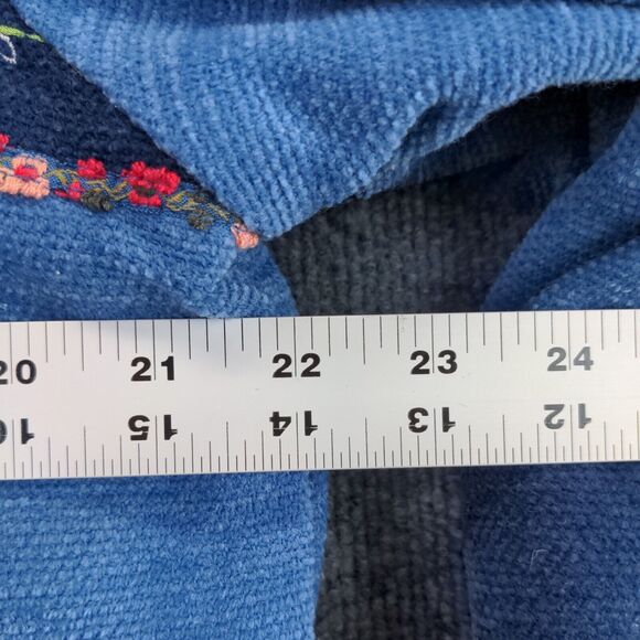 Vintage Koret City Womens Blues Button-Up Patchwork Jacket Blue L Embellished - Picture 11 of 11